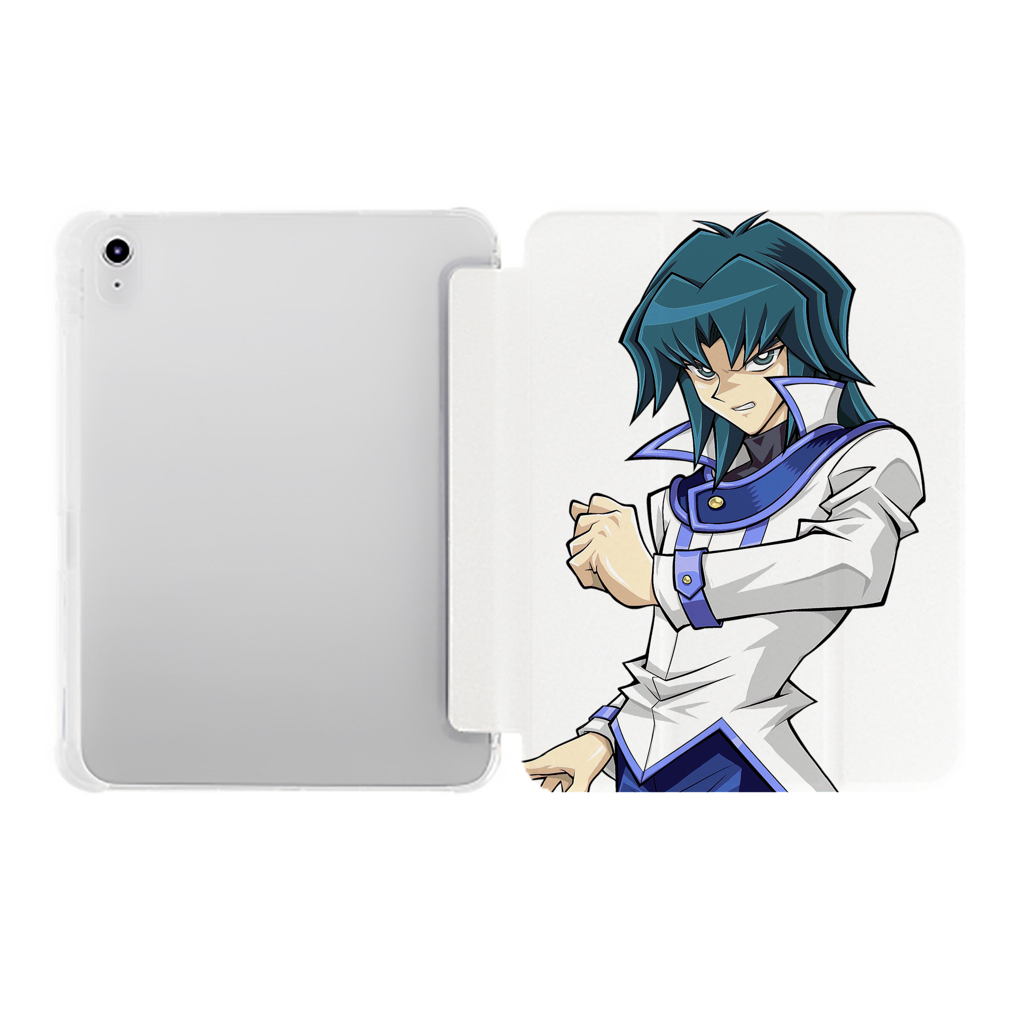 （画像用） 遊☆戯☆王 Yu-Gi-Oh! IPad ケース ペン収納付き 三つ折りスタンド PUレザー×シリコン 対応機種9.5/10.5/10.9インチ